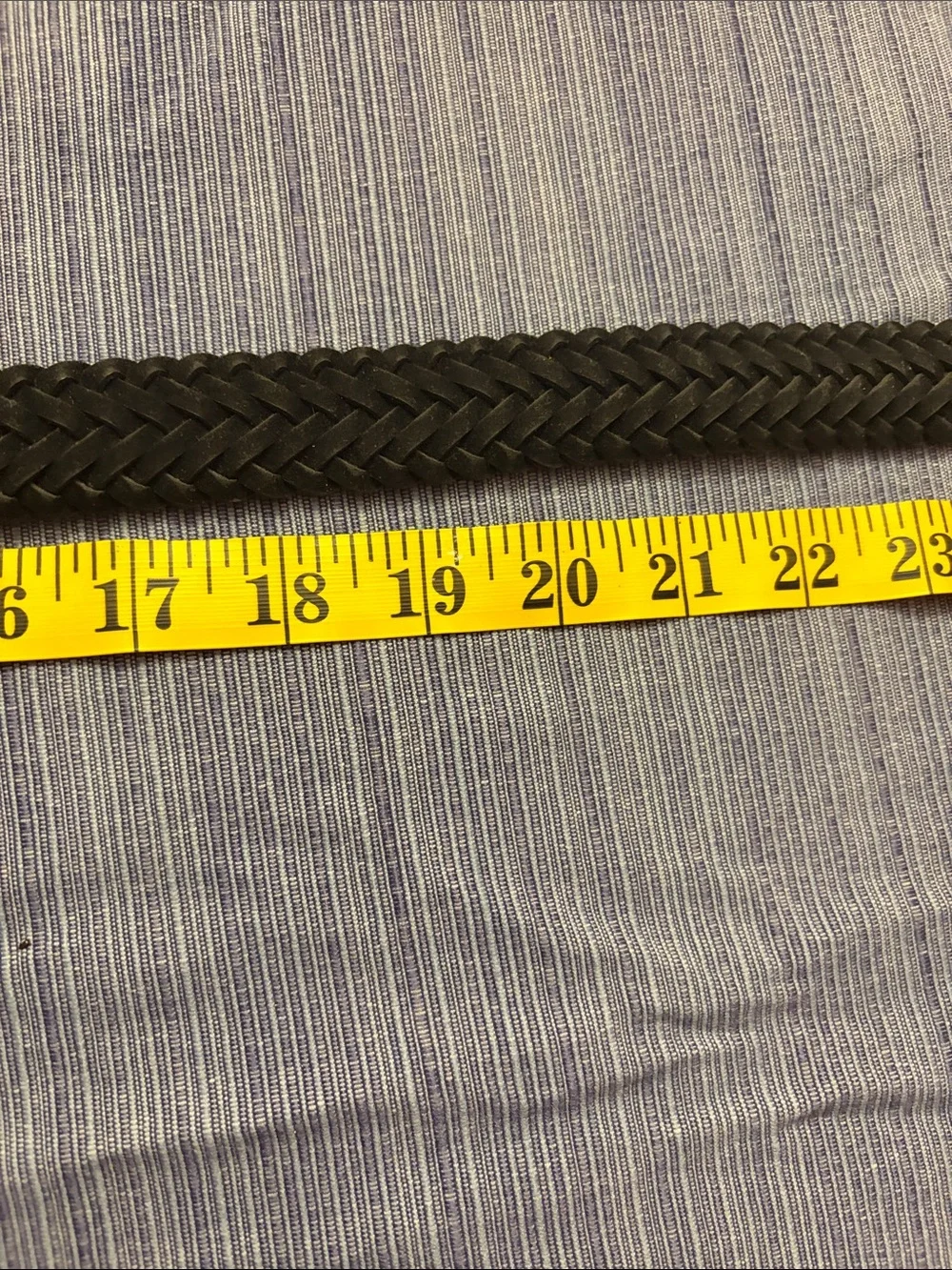 Vintage Braided Black Leather Belt with Brass Buckle - women’s